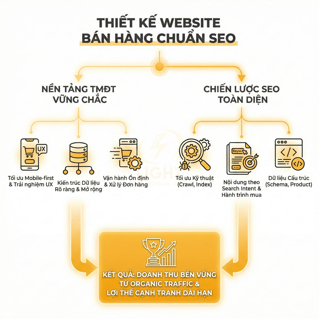 Thiết kế website bán hàng chuẩn SEO với nền tảng TMĐT vững chắc và chiến lược SEO toàn diện