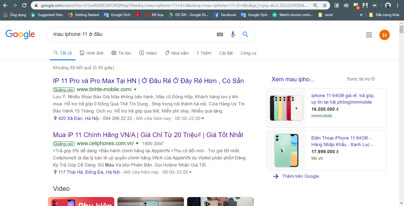 Kết quả mà Google trả về cho chúng ta sau khi tìm kiếm bằng từ khóa