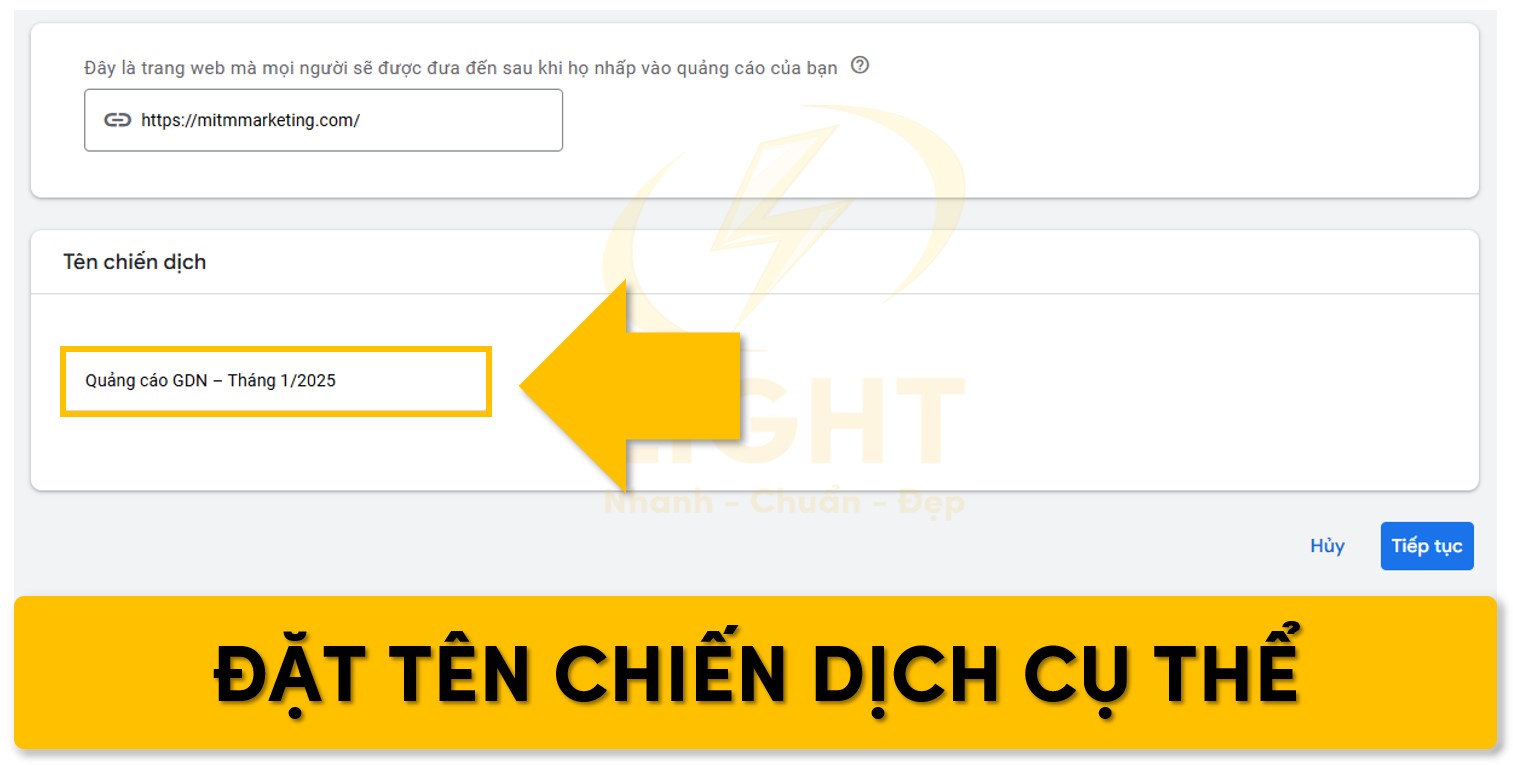 Chọn tên cho chiến dịch cụ thể
