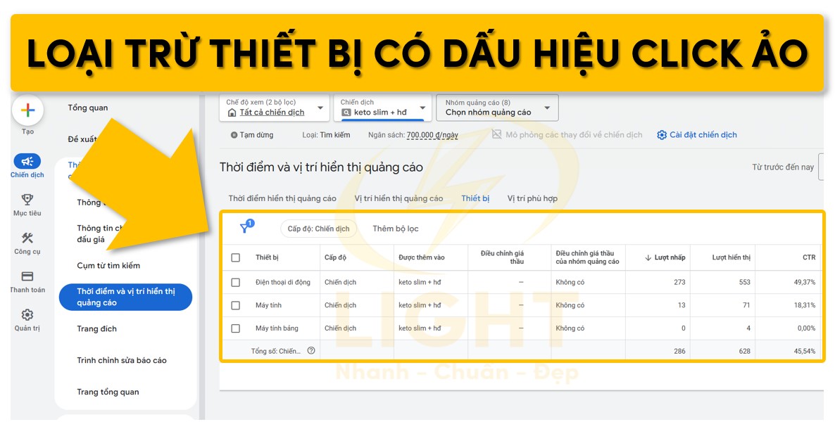 Hạn chế các thiết bị có dấu hiệu click ảo