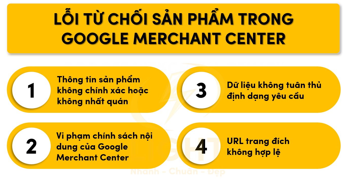 Một số nguyên nhân sản phẩm bị từ chối trong Merchant Center