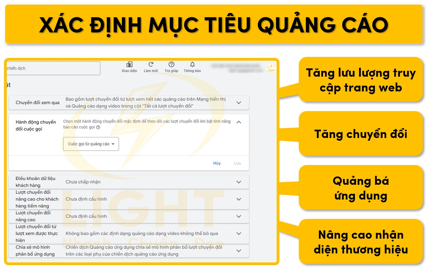 Lựa chọn mục tiêu quảng cáo