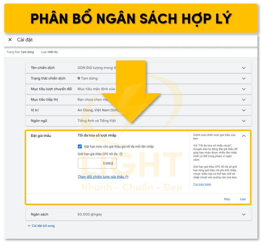 Điều chỉnh ngân sách hợp lý