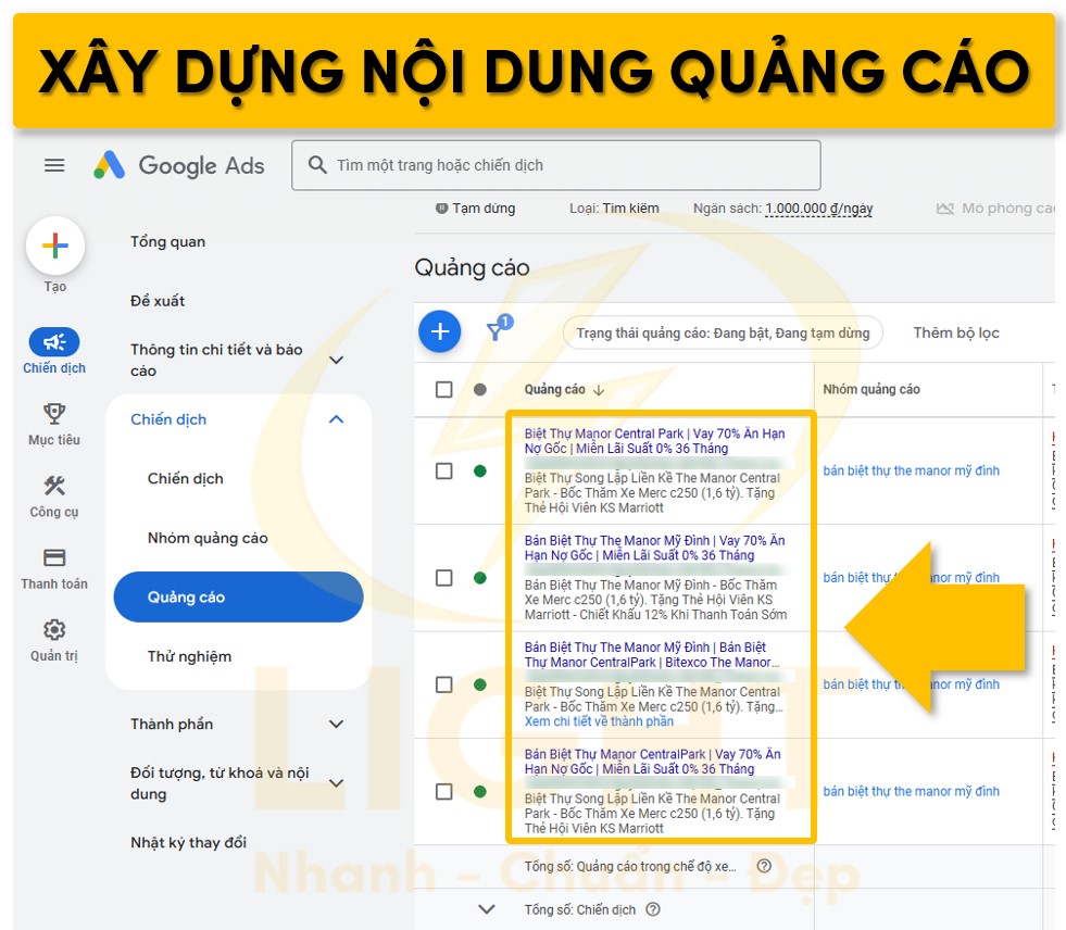 Tối ưu nội dung quảng cáo