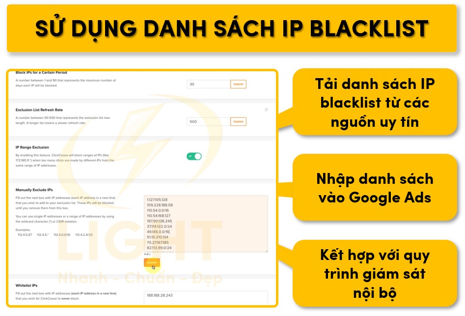 Sử dụng danh sách IP Blacklist