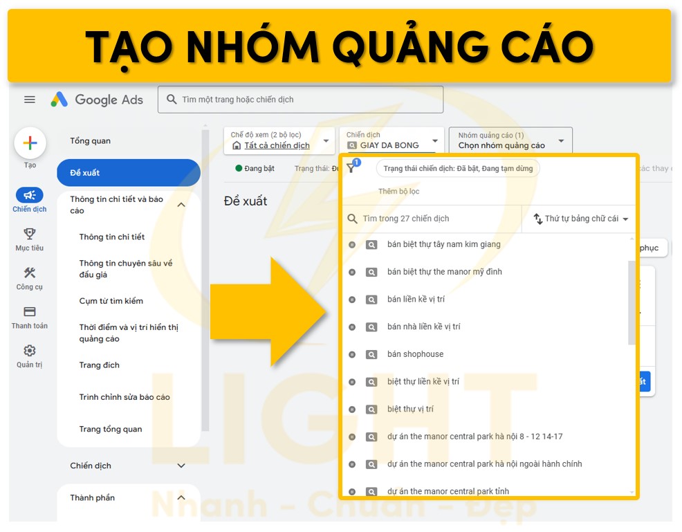 Tạo các nhóm quảng cáo