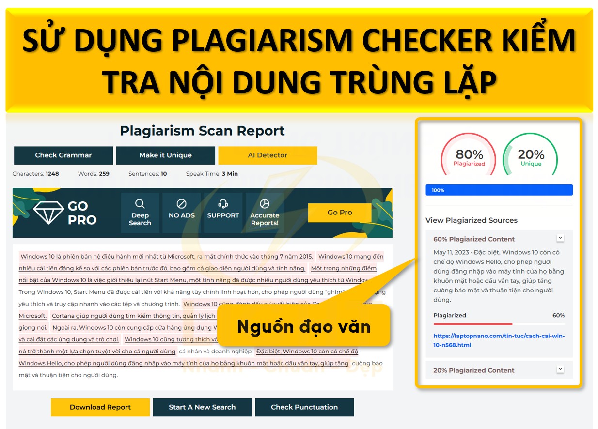 phát hiện lỗi duplicate content trên website