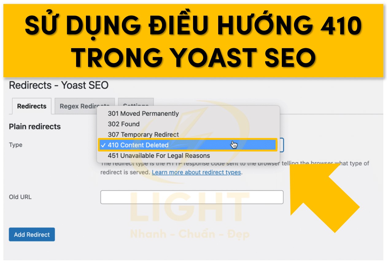 Sử dụng điều hướng 410 trong Yoast SEO