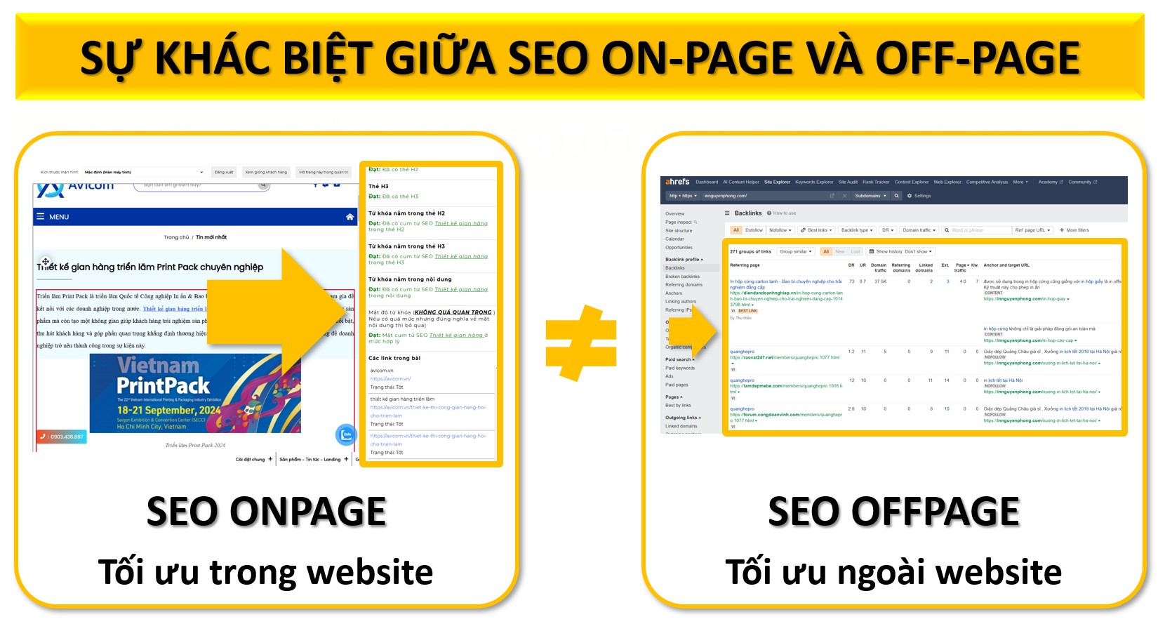 Sự khác biệt giữa SEO On-page và Off-page 