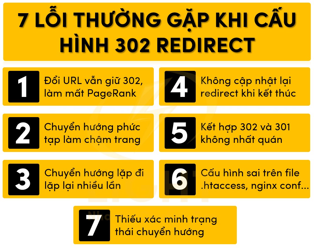 7 lỗi thường gặp khi cấu hình 302 Redirect