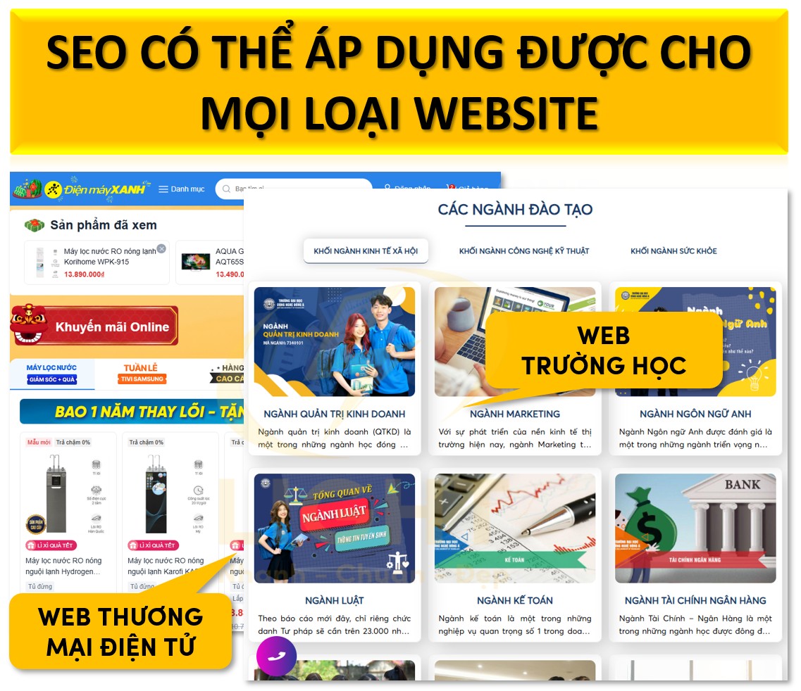 SEO áp dụng được cho mọi loại website 