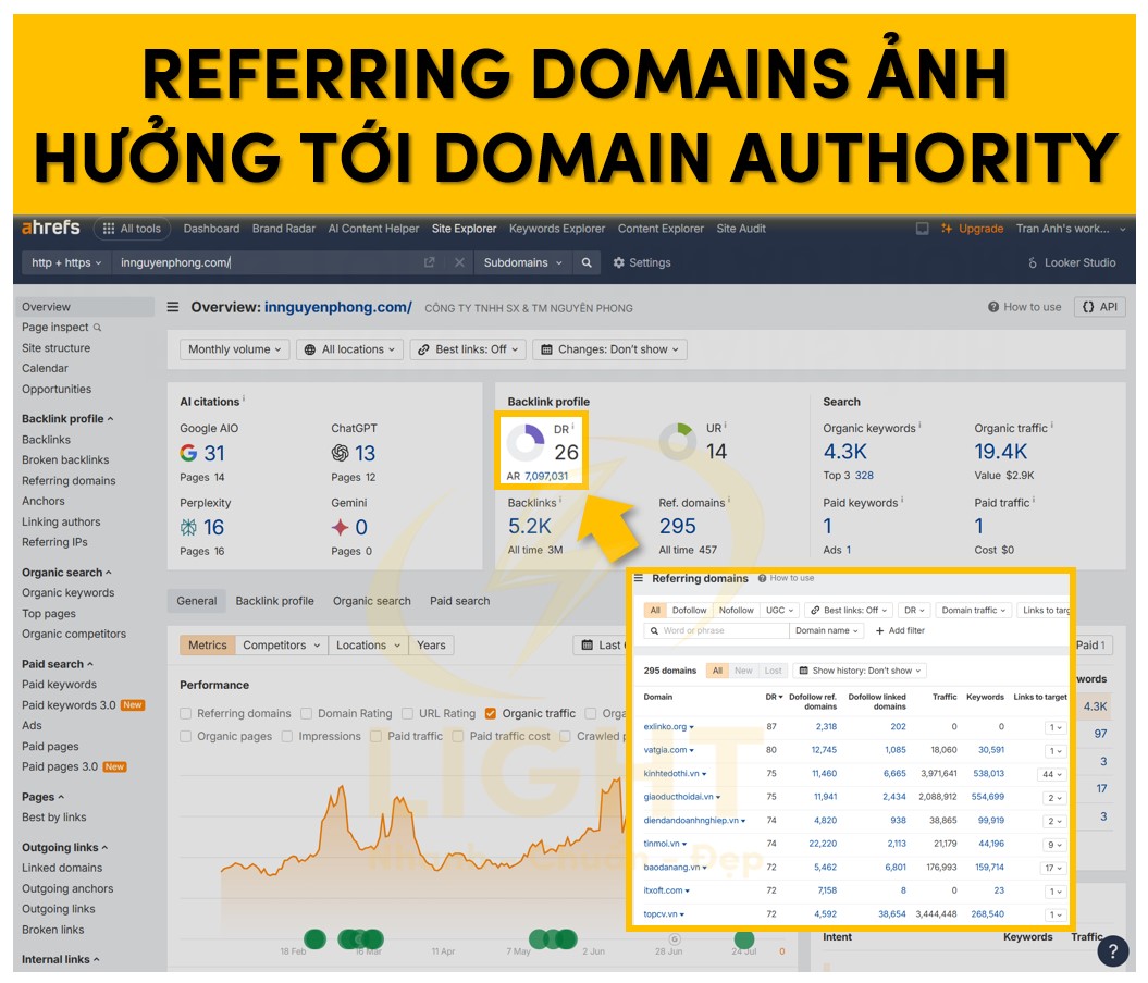 Referring Domains ảnh hưởng tới Domain Authority