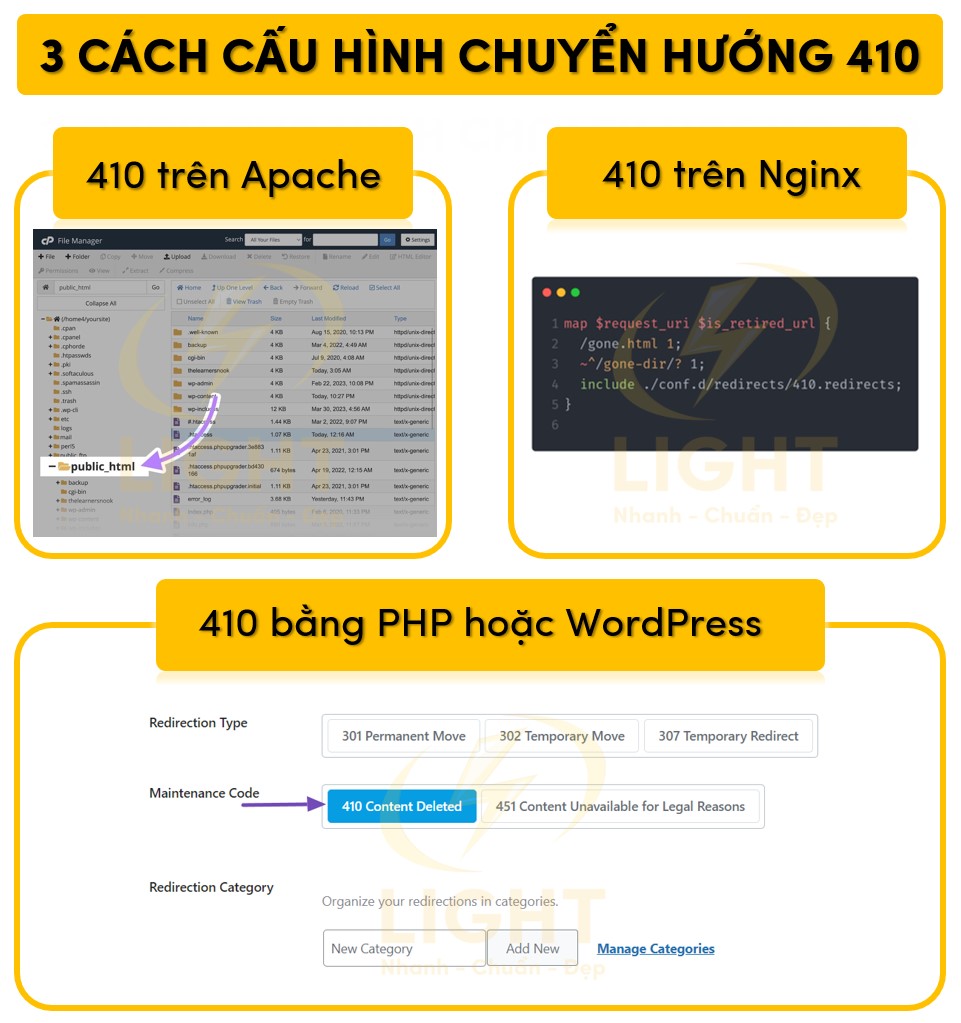3 cách cấu hình chuyển hướng 410