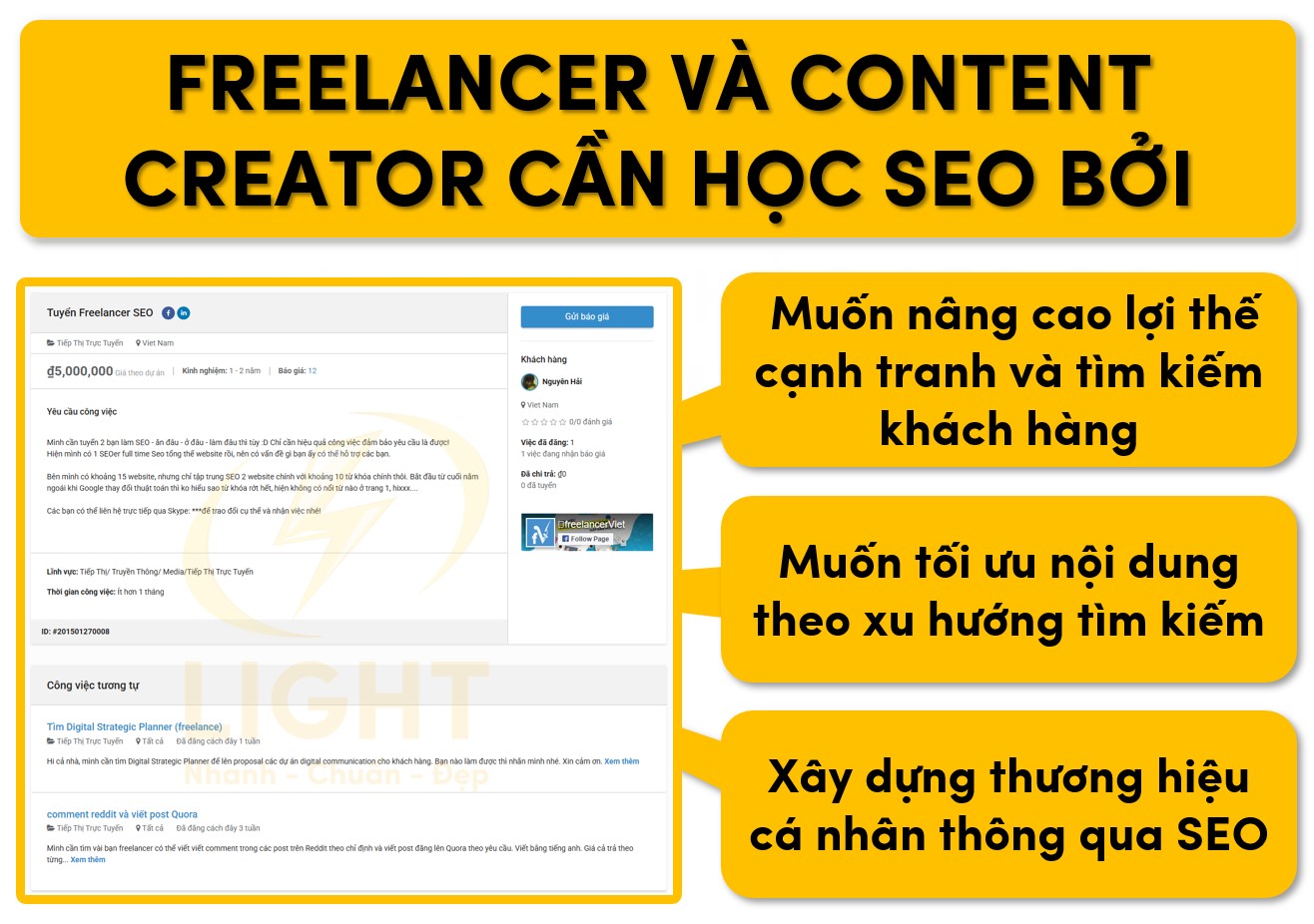 Lý do Freelancer Và Content Creator cần học SEO