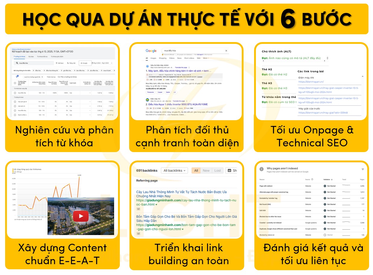 Học qua dự án SEO thực tế chỉ với 6 bước tại Light