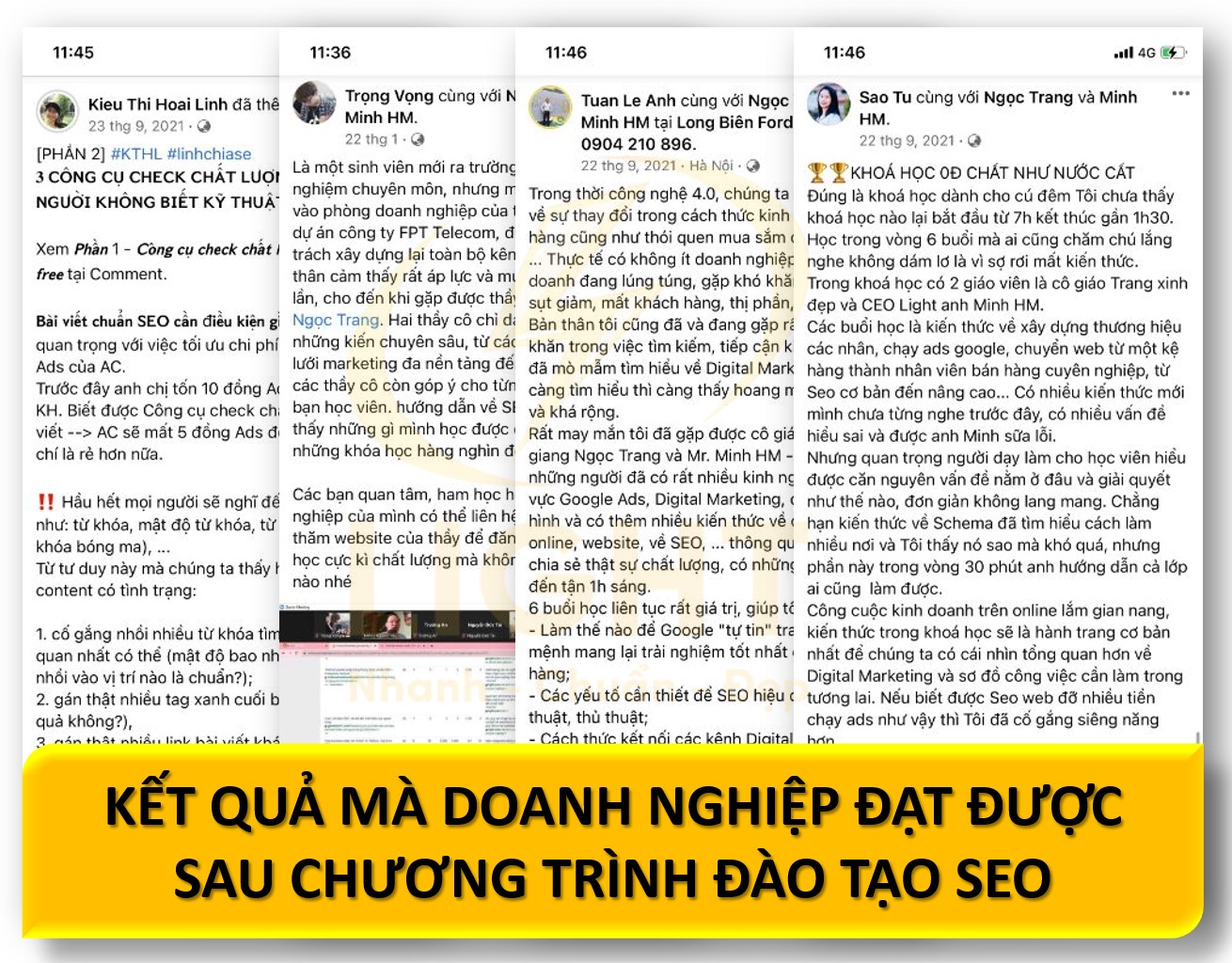 Kết quả mà doanh nghiệp đạt được sau chương trình đào tạo SEO
