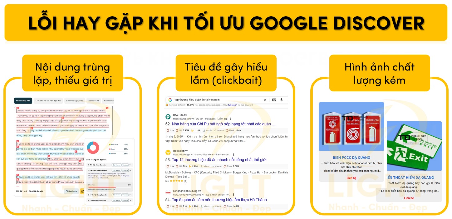 Các lỗi hay gặp khi tối ưu Google Discover