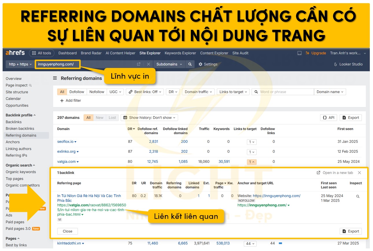 Referring Domains chất lượng cần có sự liên quan tới nội dung trang