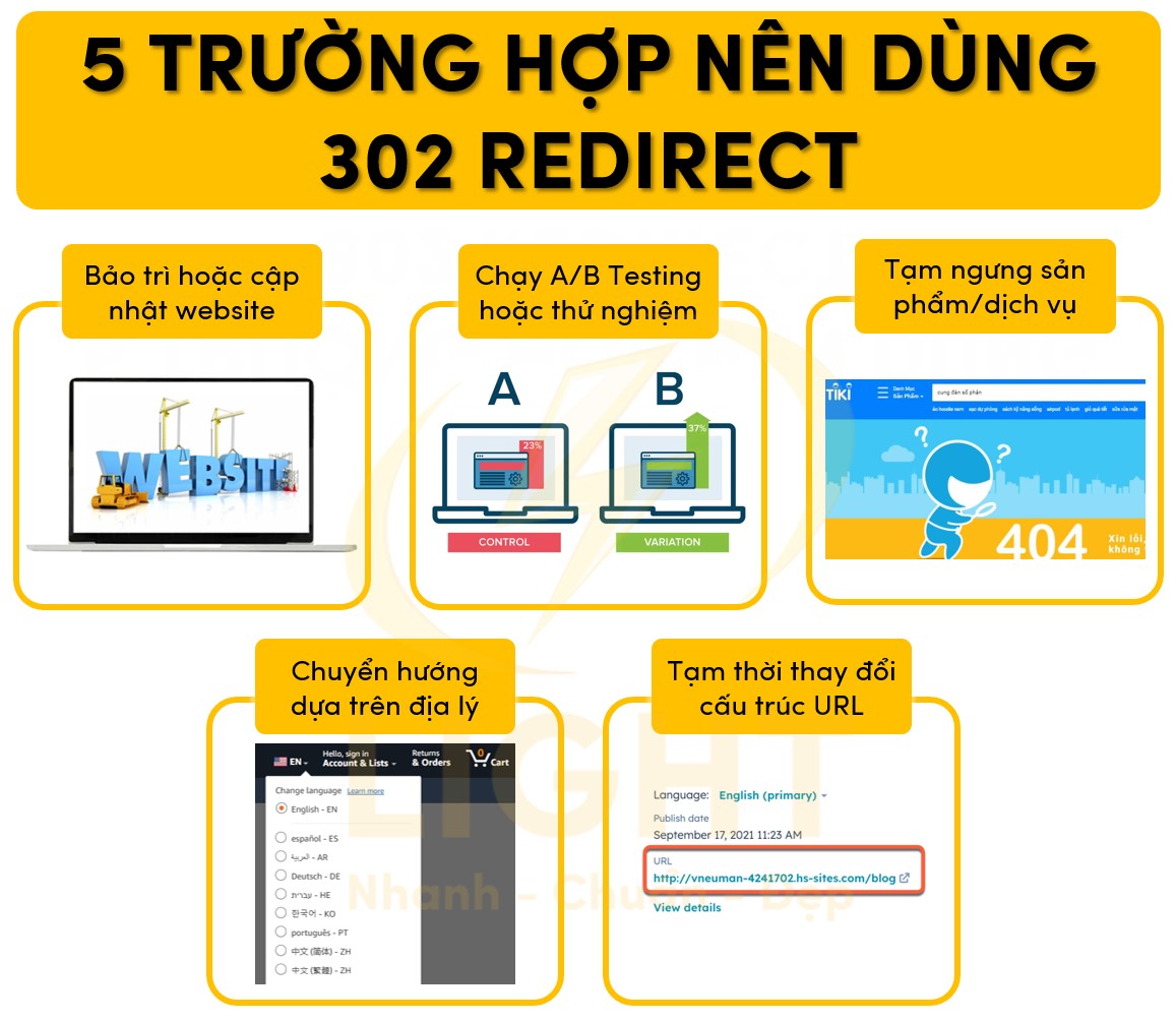 5 trường hợp nên sử dụng 302 Redirect