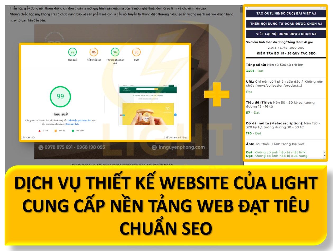 Dịch vụ thiết kế website chuẩn SEO của Light