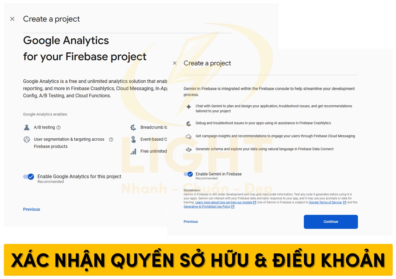 Xác nhận quyền sở hữu và điều khoản