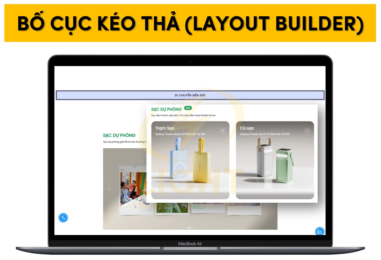 Layout builder bố cục kéo thả