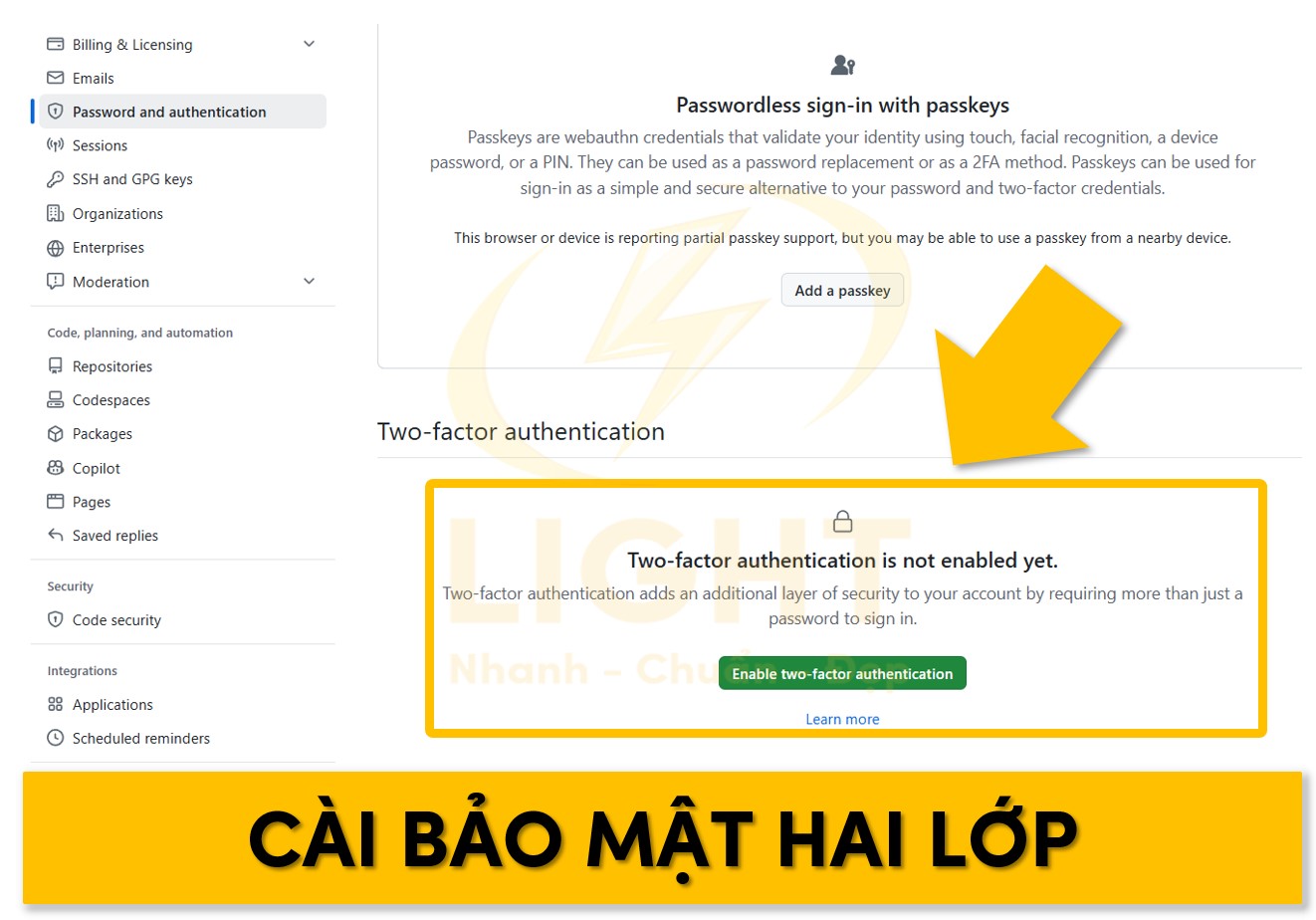 Thiết lập bảo mật 2 lớp