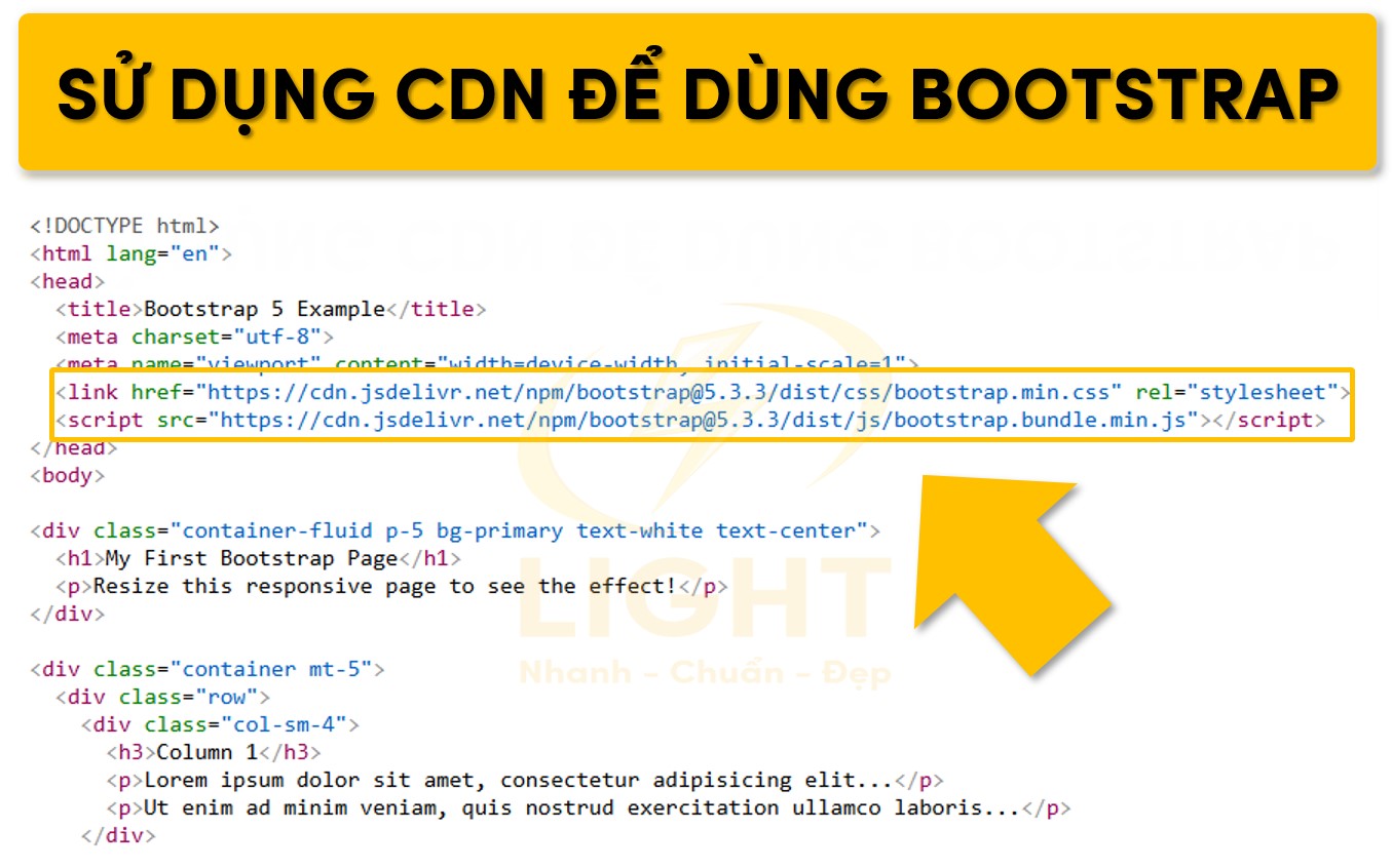 Cài đặt Bootstrap bằng CDN