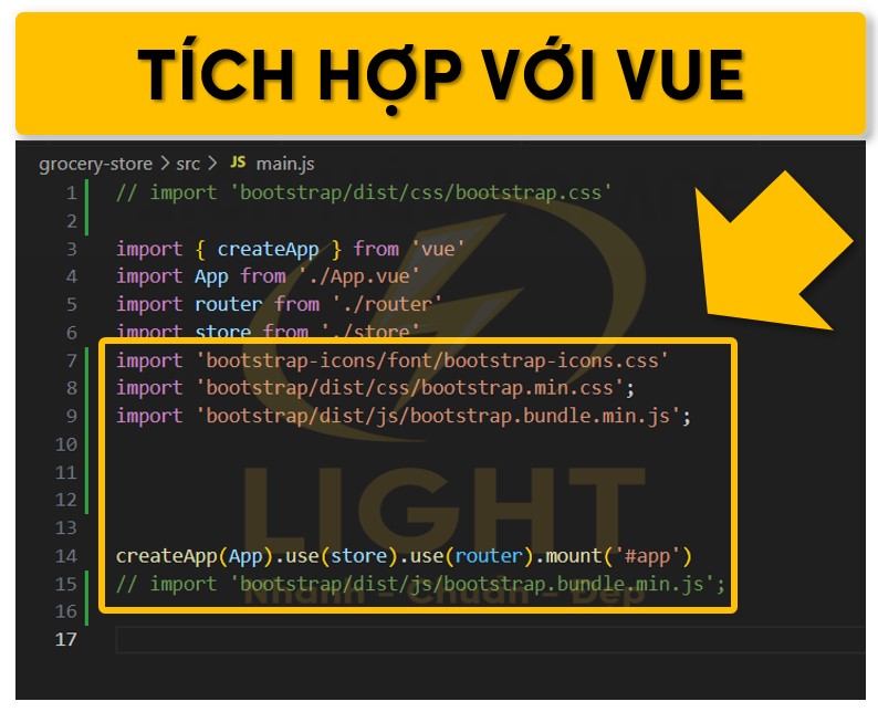 Cài đặt Bootstrap bằng Vue