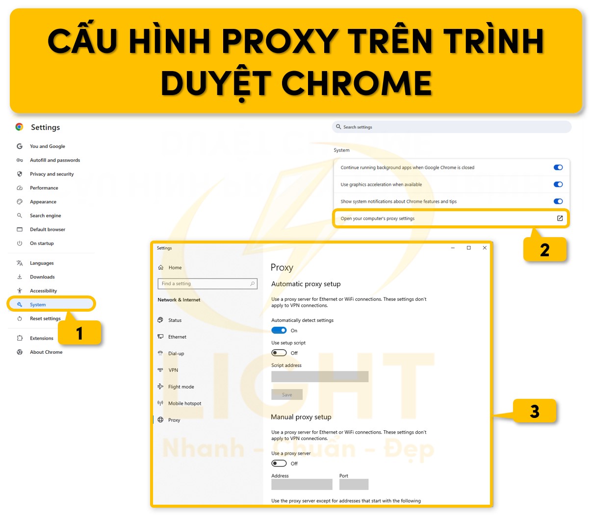 Cài đặt proxy trên trình duyệt Chrome