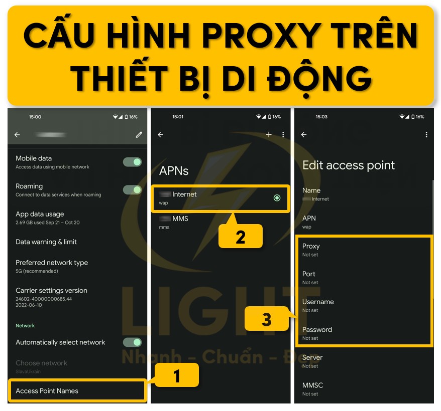 Cài đặt proxy trên thiết bị di động