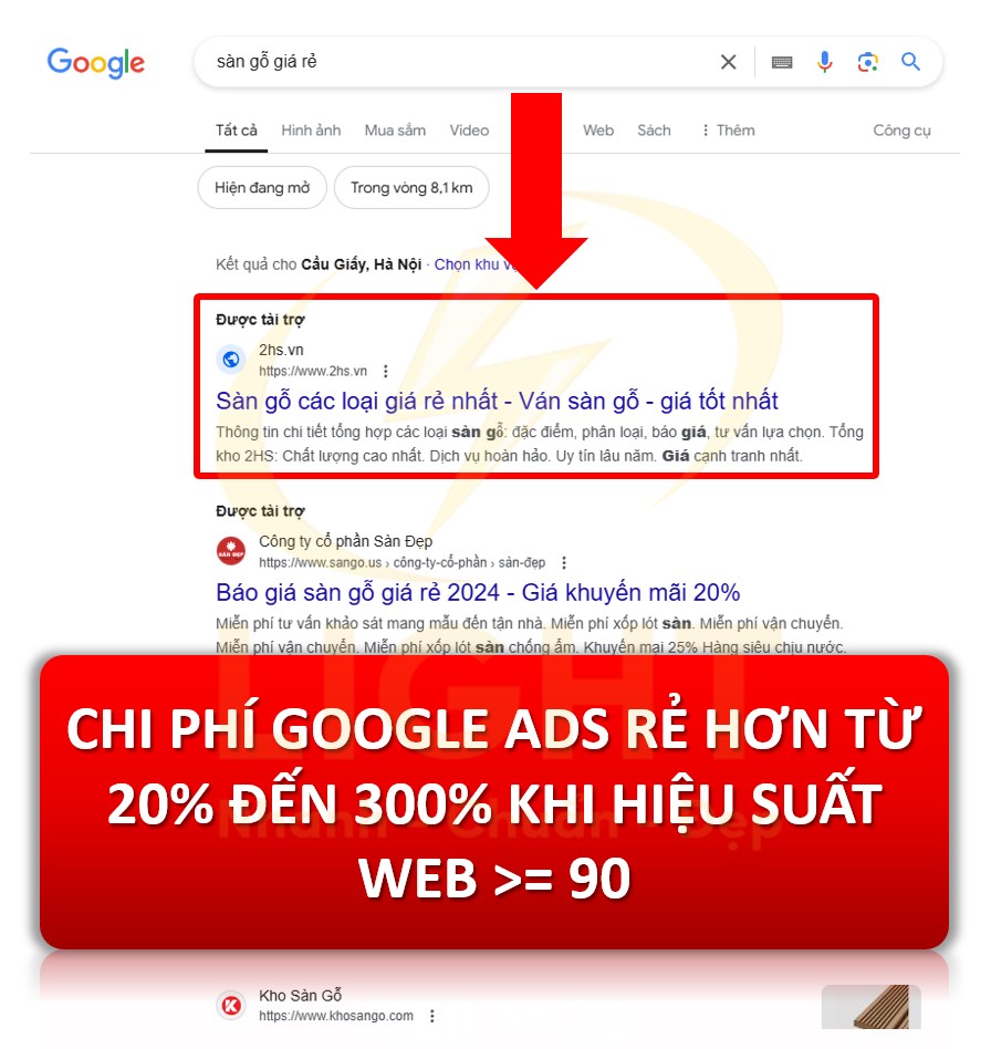 chi phí quảng cáo và làm SEO trên website chuẩn seo rẻ hơn