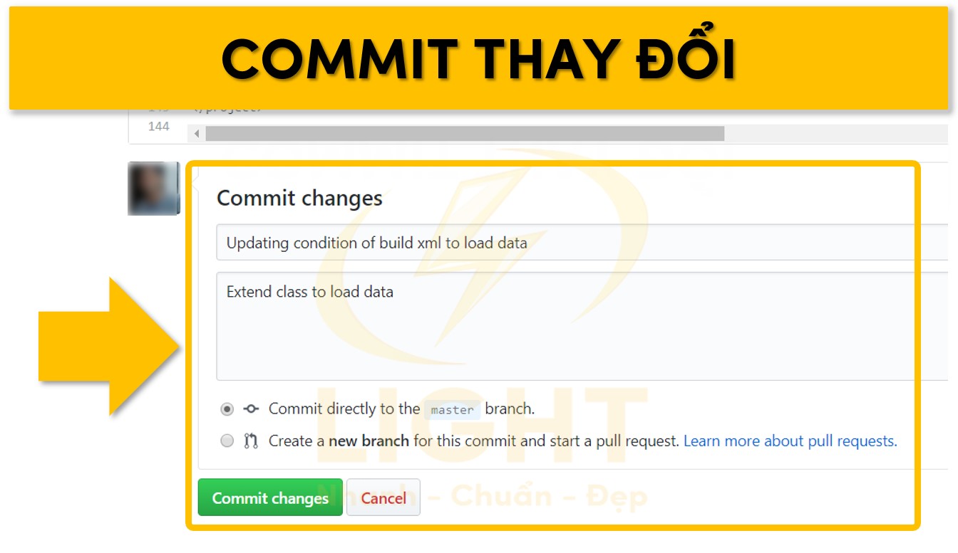 Nhập các thay đổi commit