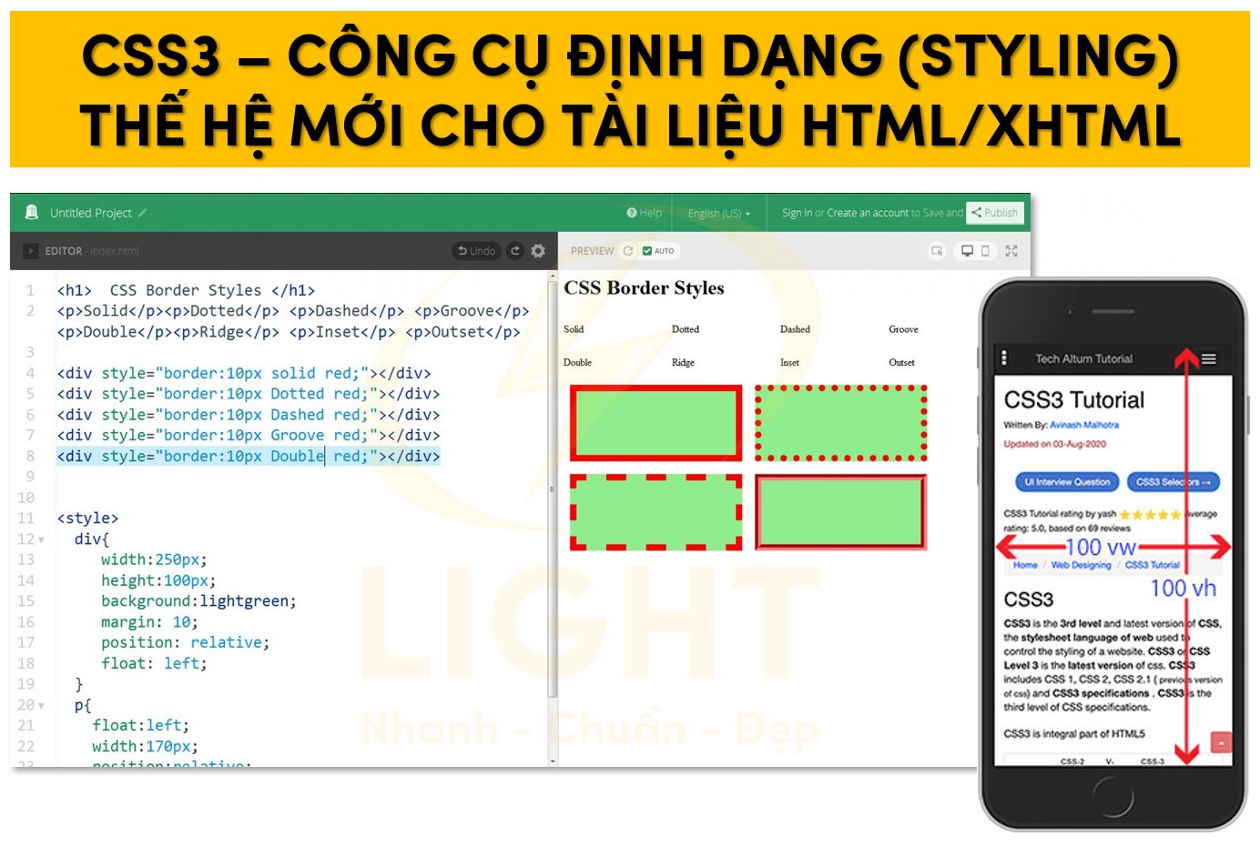 CSS3 là công cụ định dạng styling thế hệ mới cho tài liệu hmtl/xhtml
