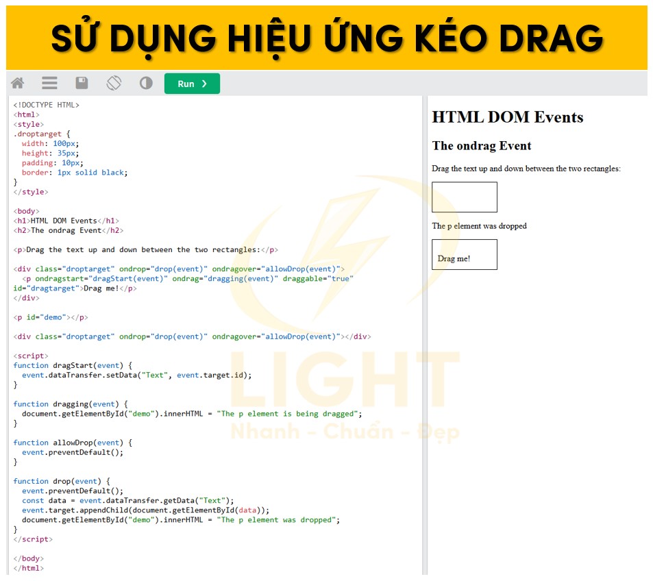 Sự kiện drag