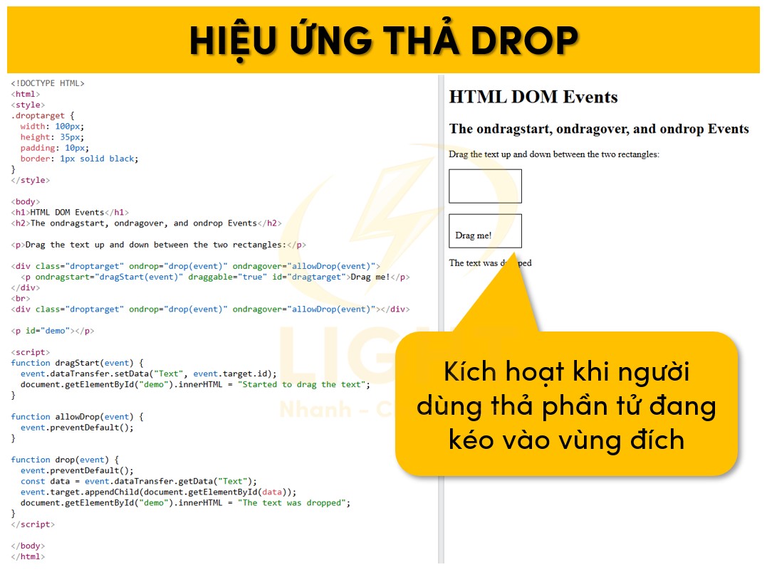 Sự kiện drop