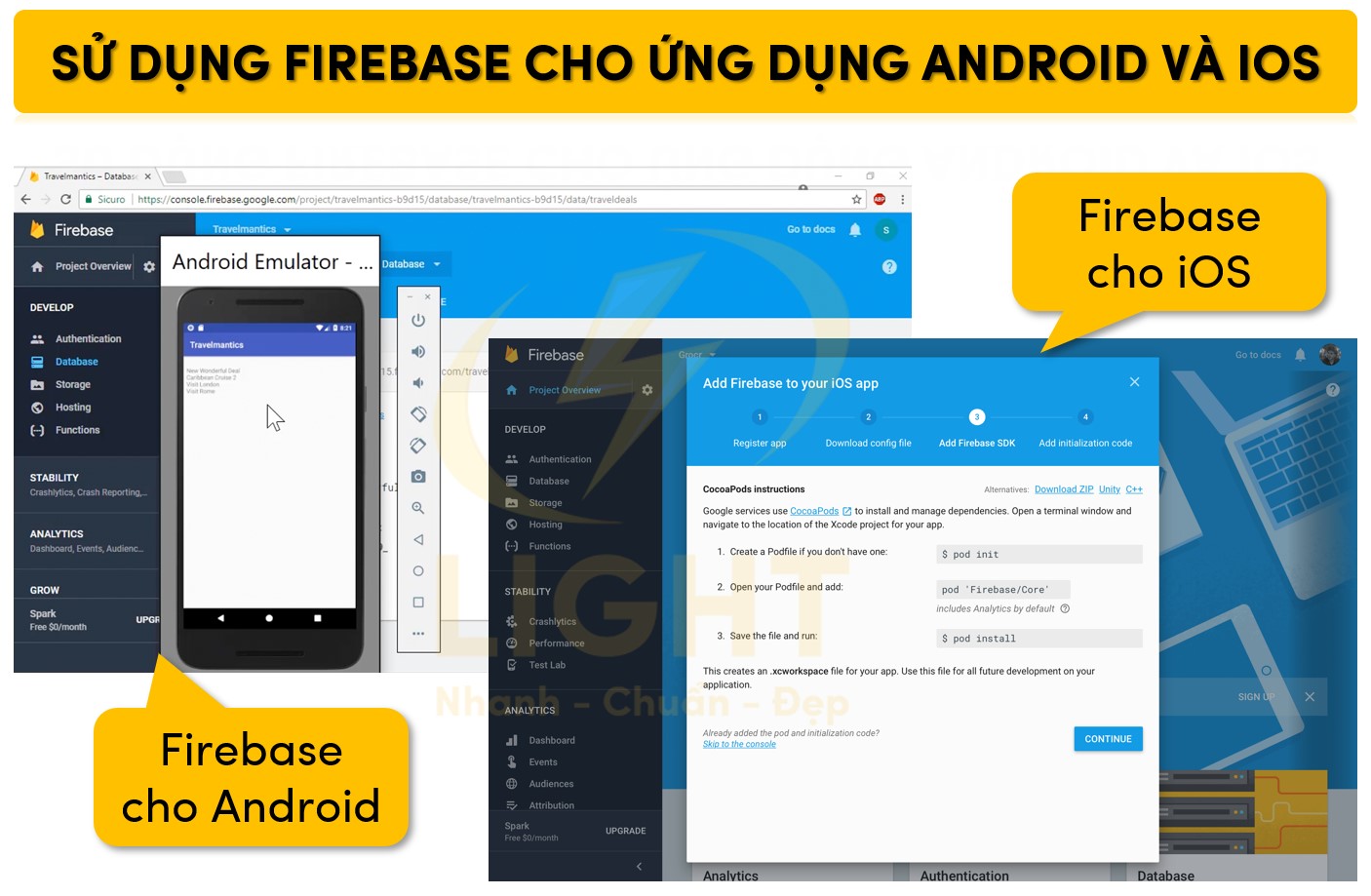 Sử dụng Firebase cho ứng dụng Android và iOS