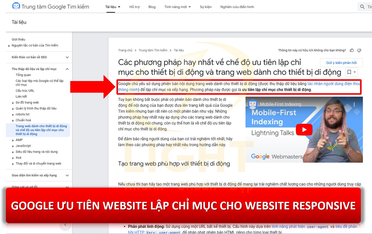 Google ưu tiên tập chỉ mục cho website responsive