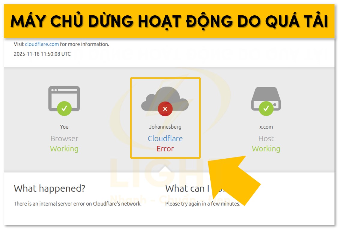 Máy chủ dừng hoạt động do quá tải
