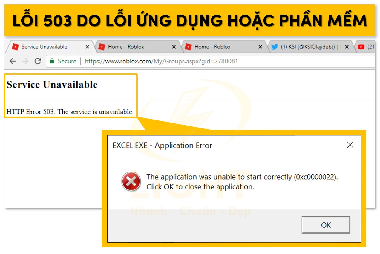 Lỗi 504 do lỗi ứng dụng hoặc phần mềm