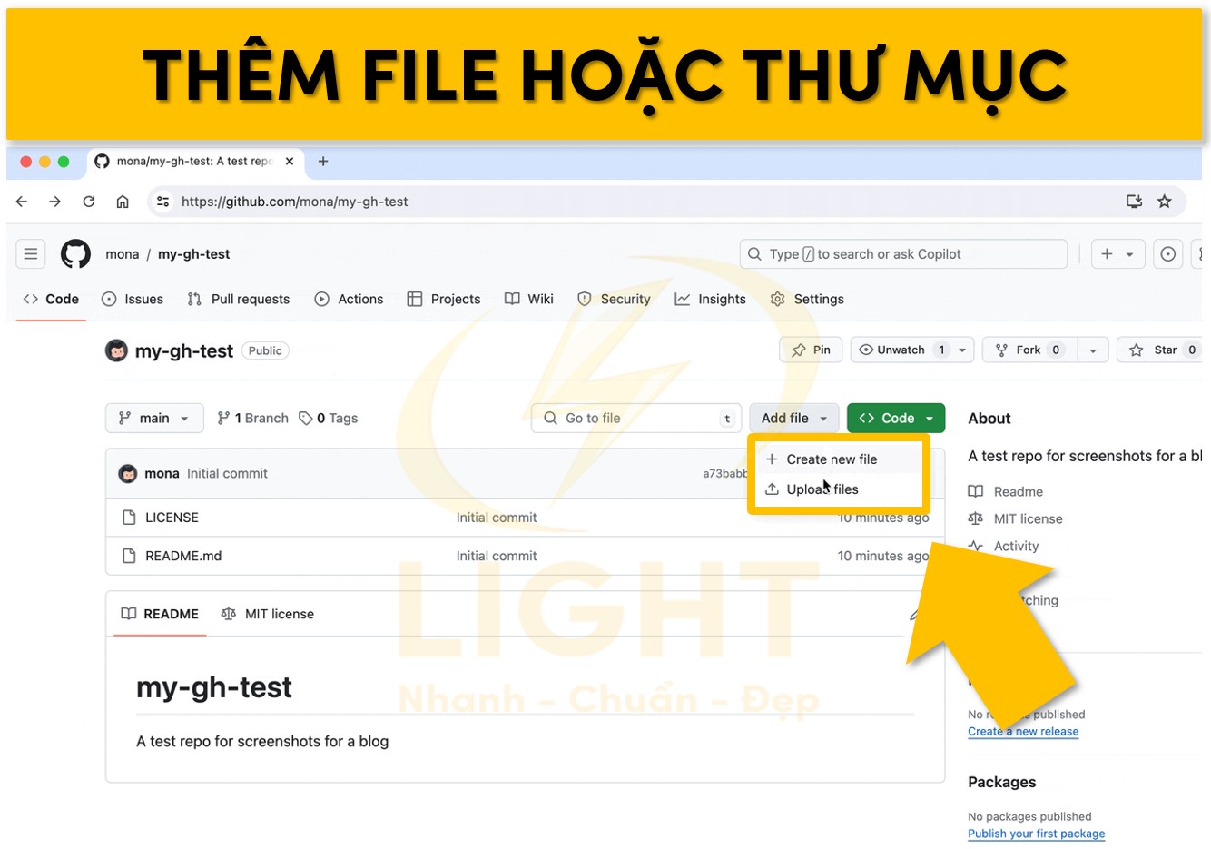 Tạo file hay thư mục mới