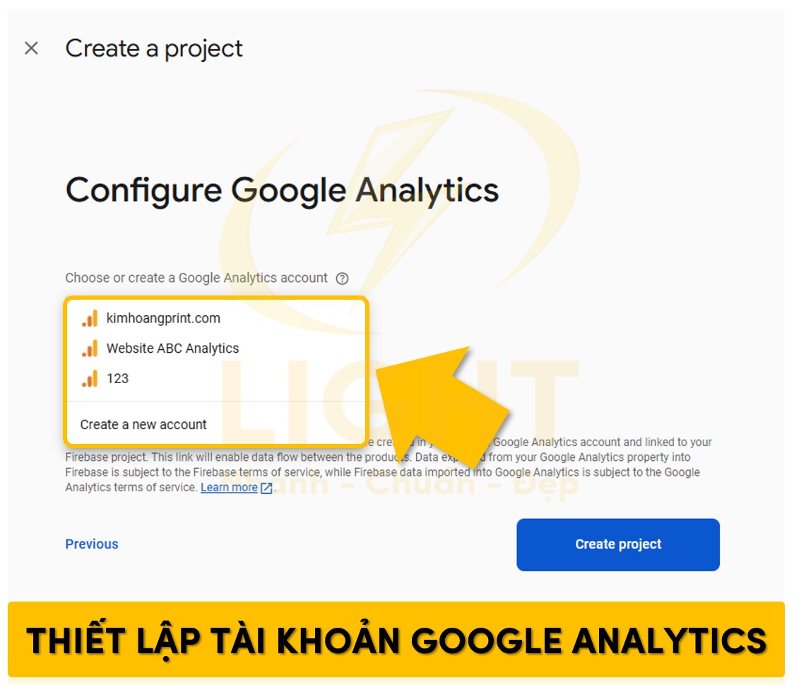 Thiết lập tài khoản Google Analytics