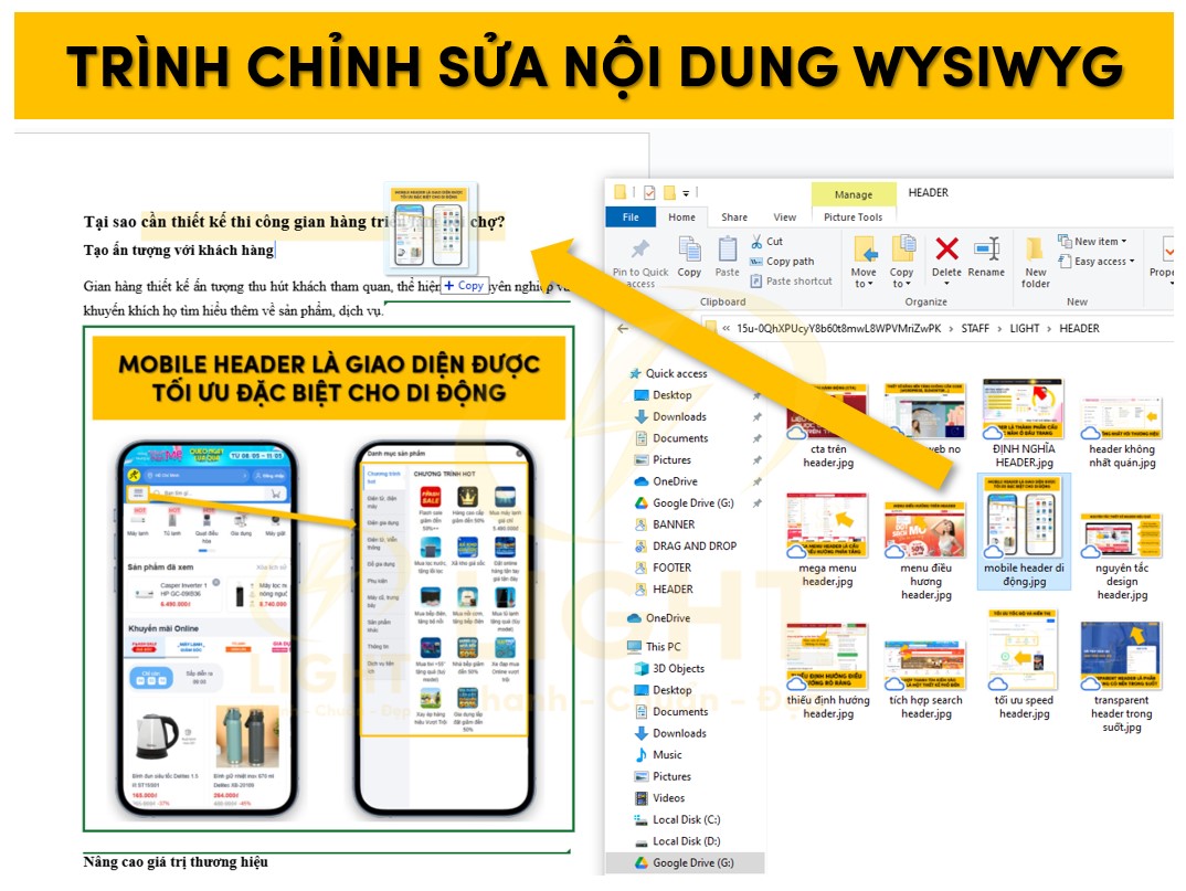 Chỉnh sửa nội dung kéo thả bằng trình soạn thảo WYSIWYG
