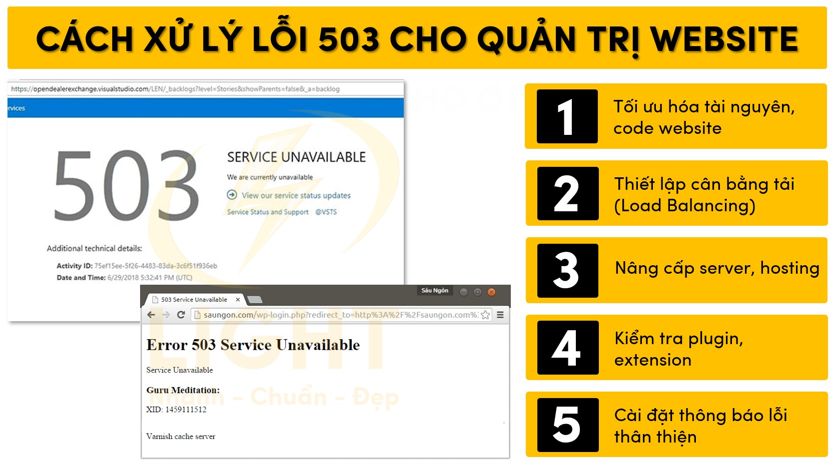 Cách xử lý lỗi 503 cho quản trị website