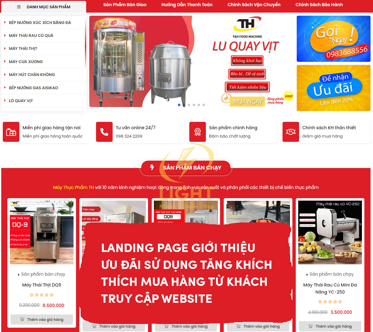 Biểu mẫu trên landing page cho giới thiệu ưu đãi