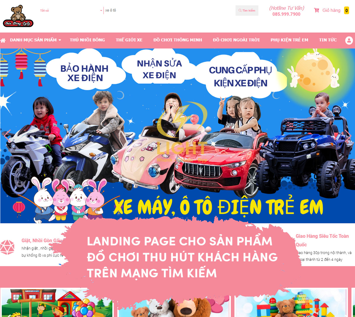 Landing page cho sản phẩm đồ chơi