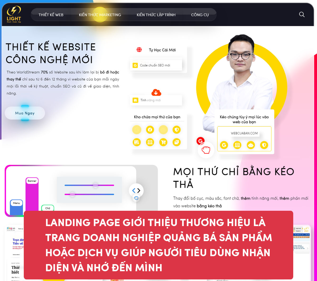 Landing page cho giới thiệu thương hiệu