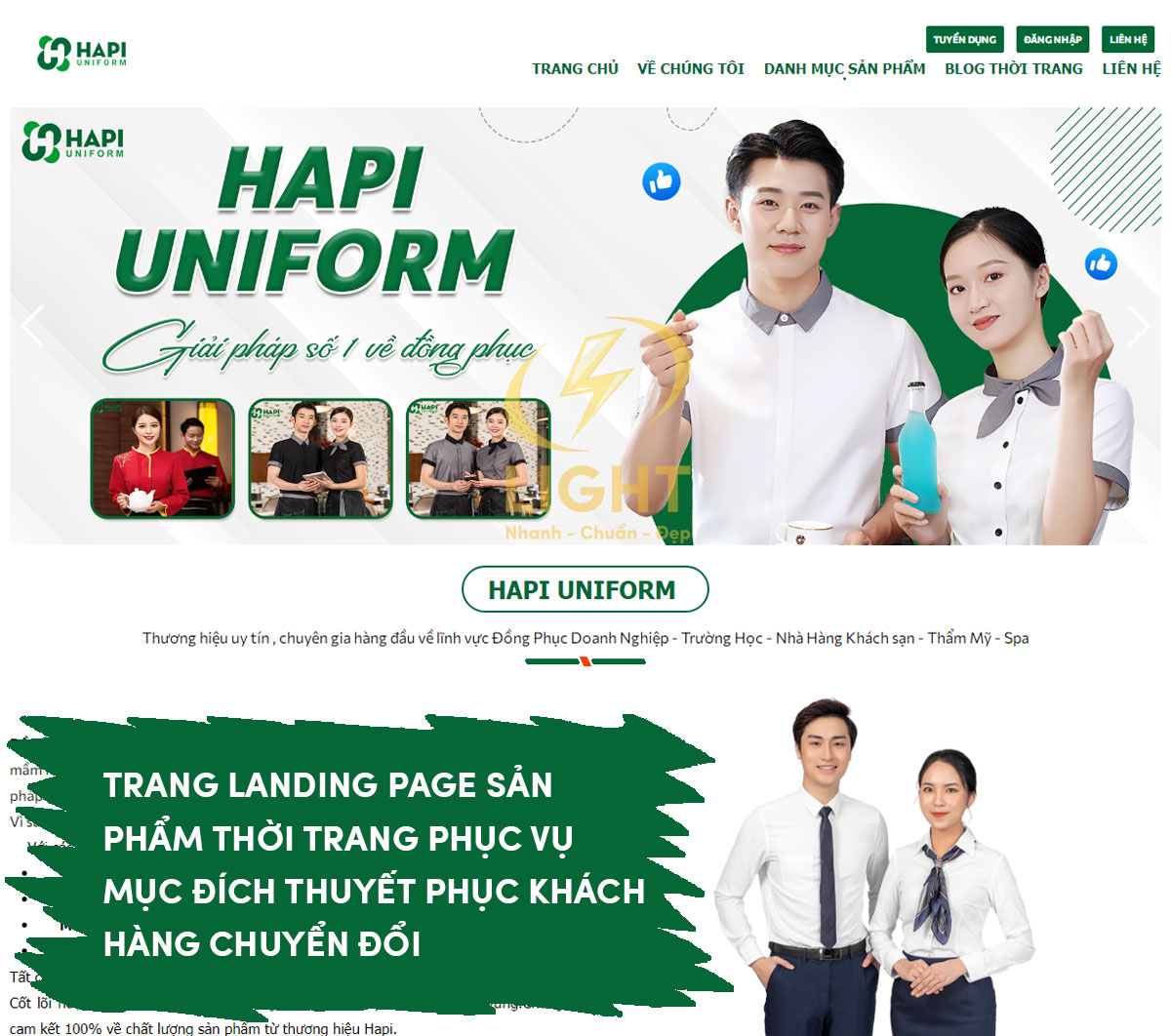 Landing page cho sản phẩm thời trang