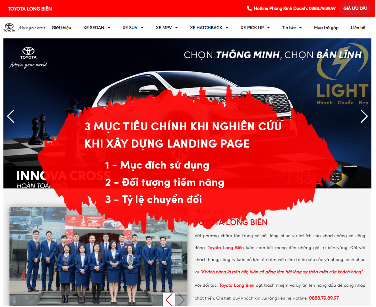 3 Mục tiêu chính khi ngiên cứu xây dựng landing page