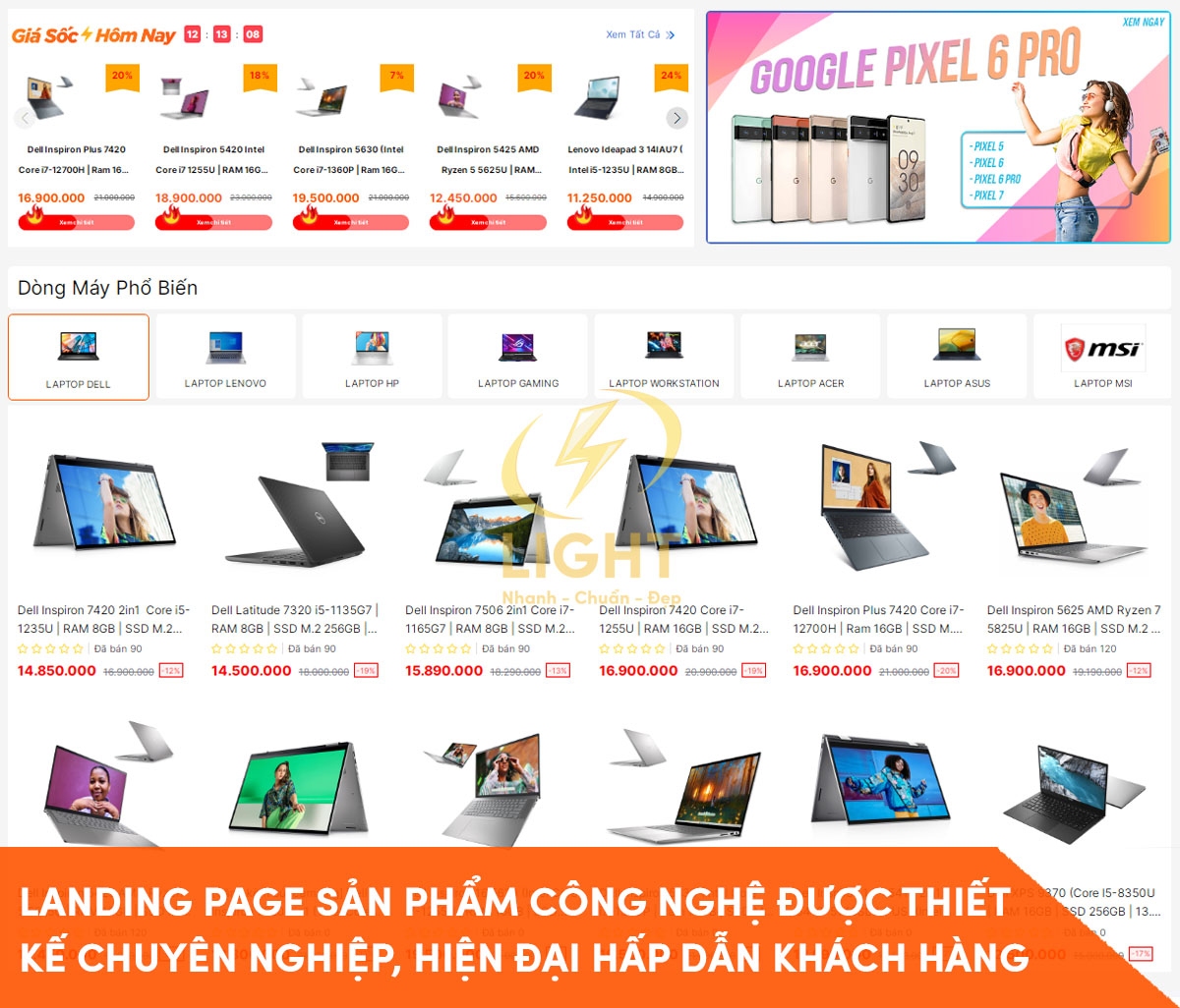 Đưa ra lợi ích trên landingpage cho sản phẩm công nghệ